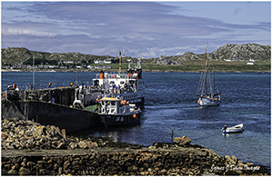 Fionnaphort on the island of mull.  Iona Abbey can be seen in the background